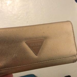 Guess rose gold metallic wallet